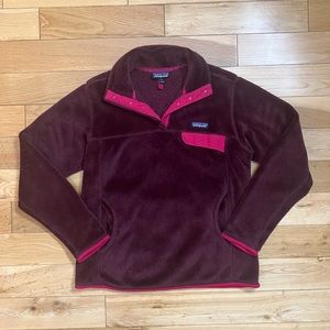 Patagonia Women's Size M Re-Tool Snap-T Pullover Oxblood Red Deep Mahagony X-Dye